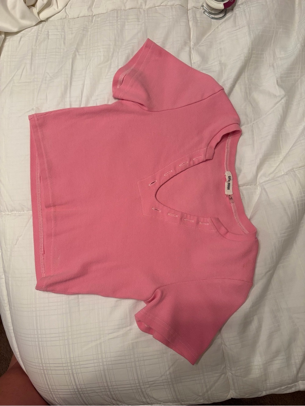 Pink Short Sleeve Crop Top
